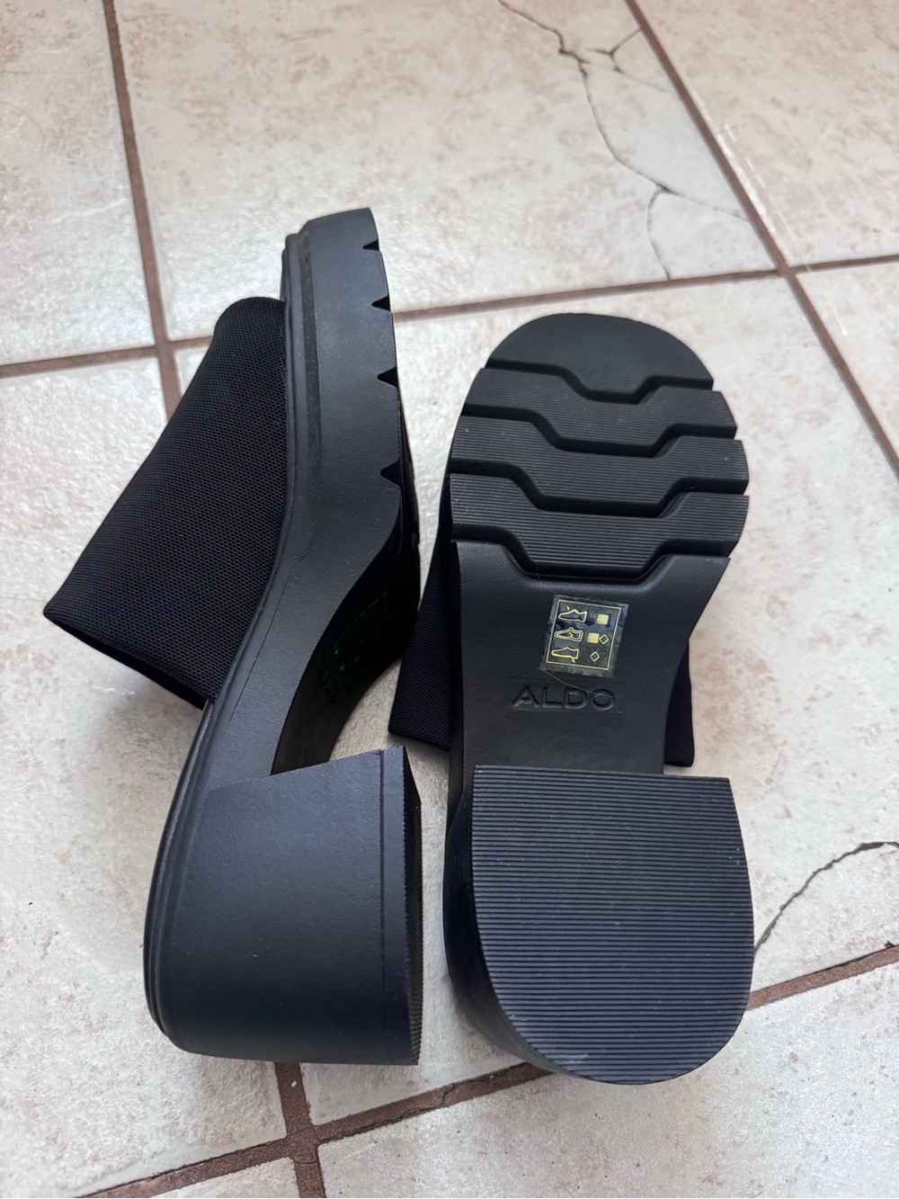 ALDO Black Chunky Heel Stretch Booties